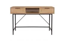 MEU0358 Console / Bureau / Coiffeuse - Maille rotin et chêne - L120 x P55 x H75.5 cm