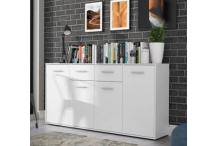 MEU0362 Buffet bas - 4 portes et 2 tiroirs - Blanc mat - L 162CM