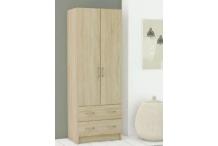 MEU0399 Armoire - Décor chêne brossé - 2 portes et 2 tiroirs - L 61 cm