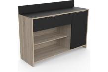 MEU0423 Meuble de rangement- Décor chêne brut et noir - L 123 cm