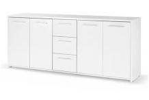 MEU0456 Buffet bas 4 portes 3 tiroirs PILVI blanc 180cm