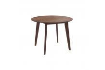 MEU0509 Table ronde 4 personnes en bois foncé D100 cm