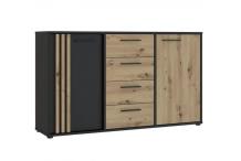 MEU0567 Buffet 2 portes, 4 tiroirs - L 142 cm