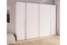 MEU0585   Armoire - Blanc mat - 2 portes battantes + 2 portes coulissantes  L270 x P61 x H210 cm