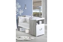 PUE0012 Lit Bébé Combiné Evolutif BABY PRICE New Leaf 120x60 en 90x190 cm