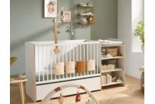 PUE0044 Lit bébé combiné évolutif Babyprice First - En bois et chant bois Sauthon