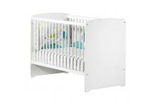 PUE0054 Lit bébé 120 x 60 cm - Babyprice Basic - En bois blanc