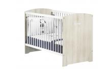 PUE0056 BABYPRICE Lit Bébé Smile Hêtre Cendré 3 Positions 120x60 cm